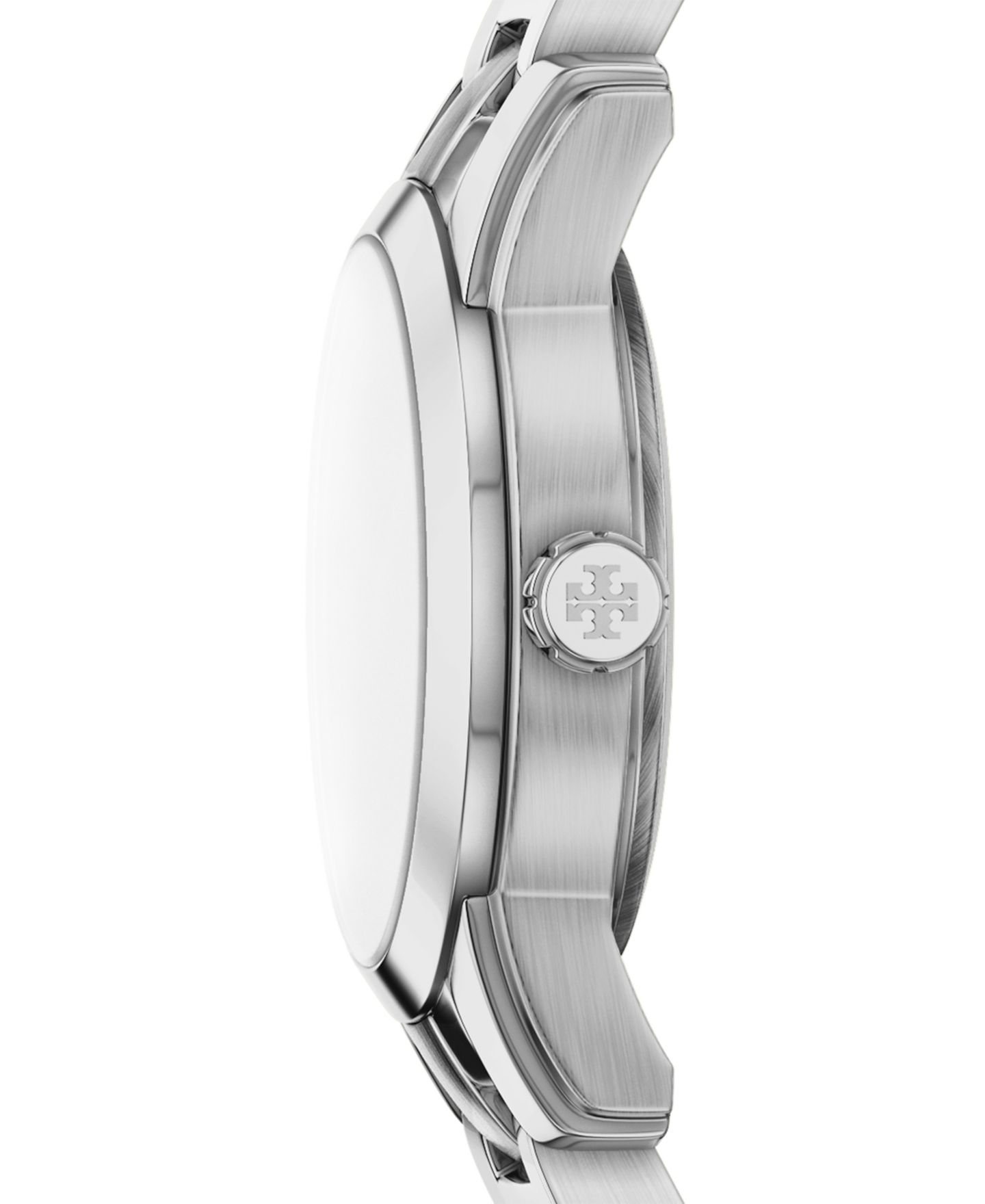 Женские круглые мини-часы Tory Burch The Miller, две стрелки, серебристая сталь, 22 мм — фото 2