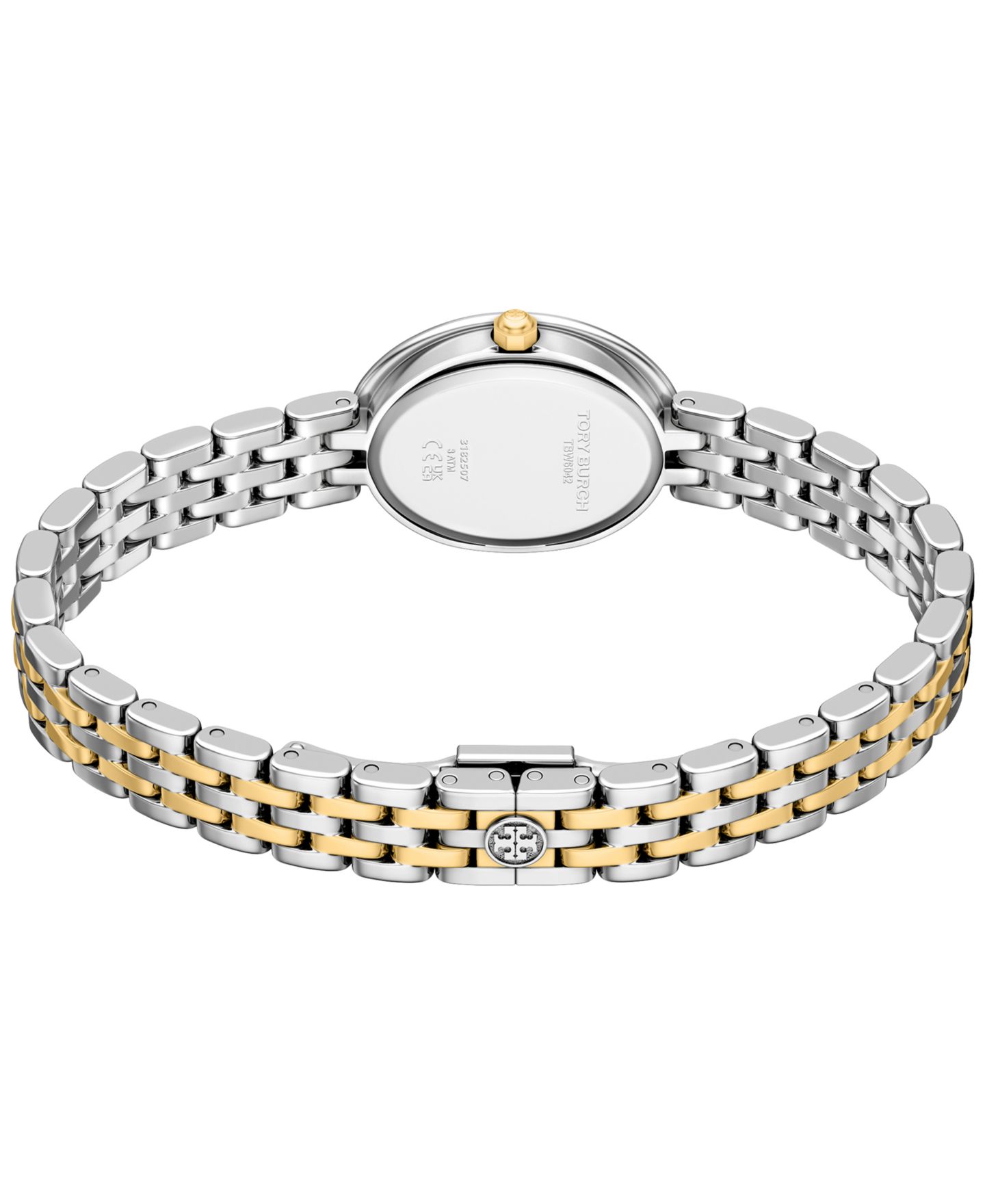 Женские часы Tory Burch The Oval Quartz Two-Hand Two-Tone Stainless-Steel Watch, 22mm — фото 4