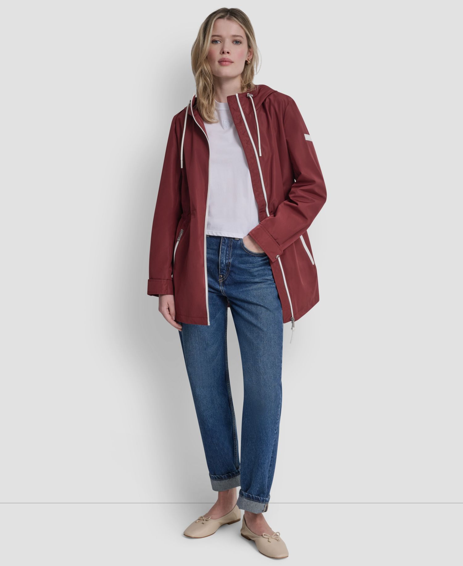 Women's Sporty Anorak Hooded Raincoat