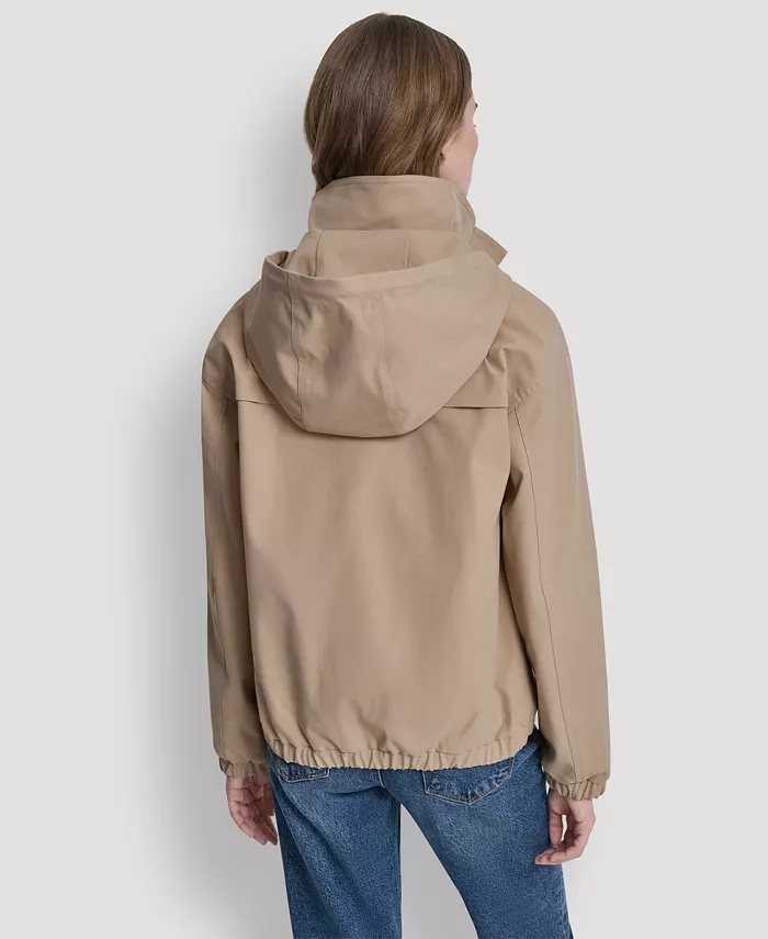 Women's Stand Collar Bomber Raincoat - thumbnail 4