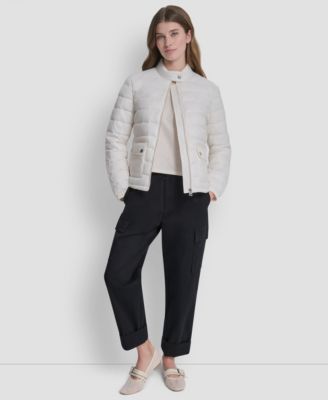 Women's Packable Moto Collar Short Coat