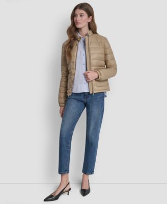 Women's Packable Moto Collar Short Coat