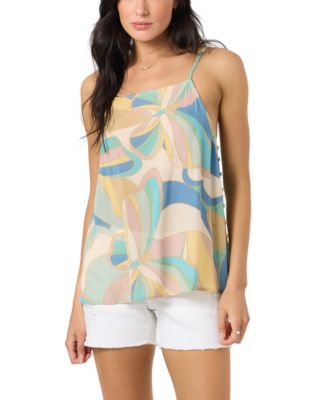 Juniors' Martina Square Neck Butterfly Tank Top