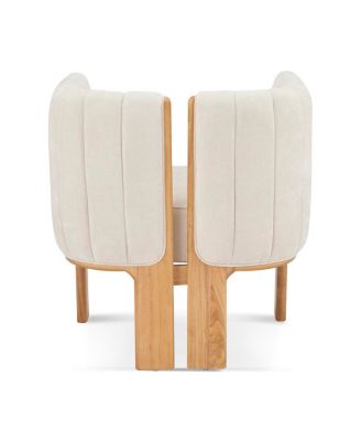 Dining Chairs Set of 4, Modern Fabric Seating with Rubber Wood Frame