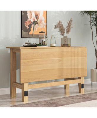 Streamdale Farmhouse Wood Extendable Dining Table with Drop Leaf for Small Places