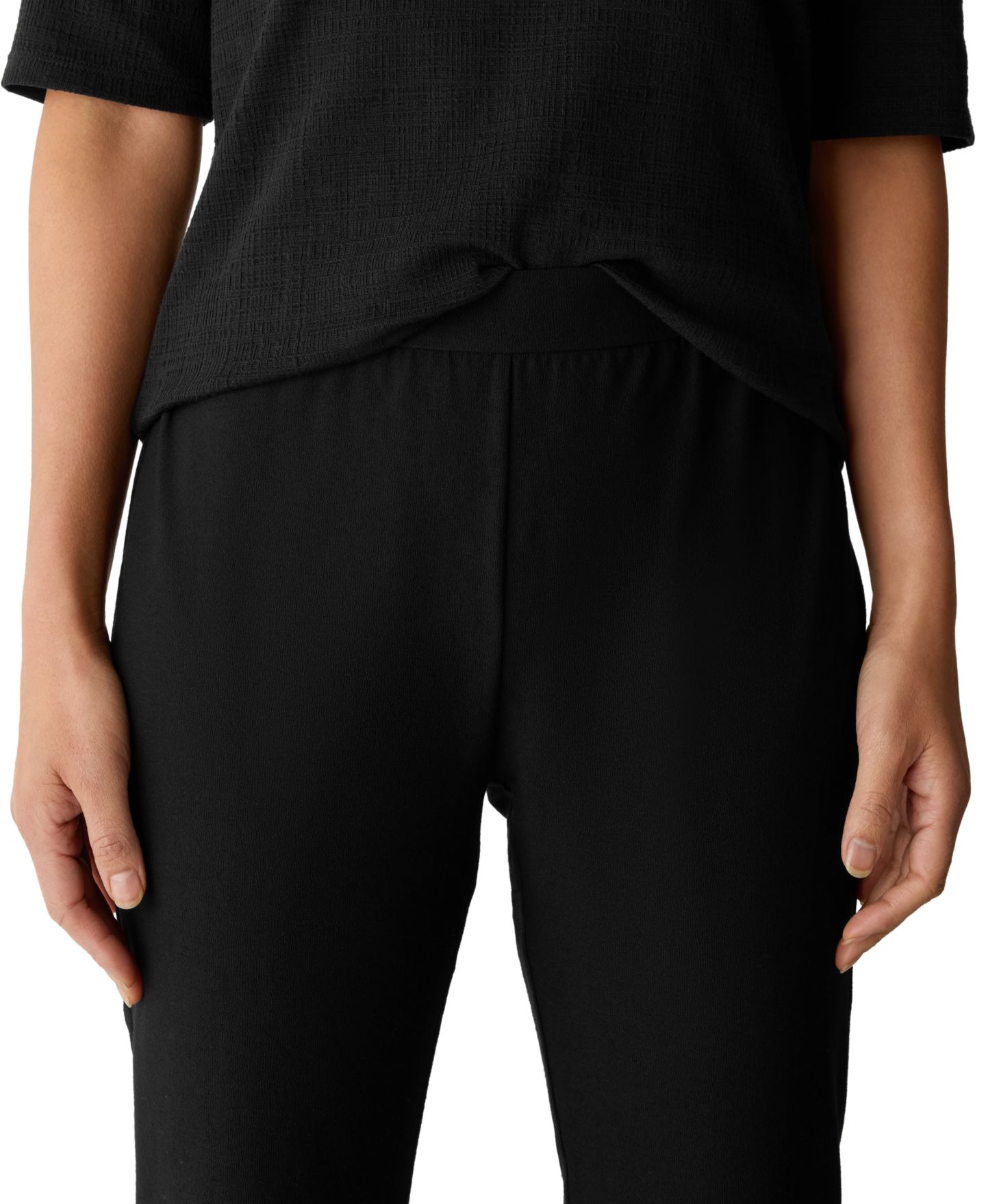 Женские брюки Eileen Fisher Textured Knit Ankle Kick, цвет: Чёрный — фото 3