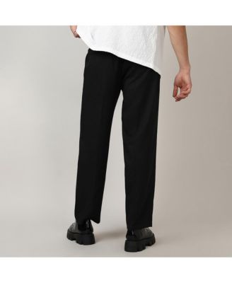 Men's Onyx Black Solid Tailored Trousers