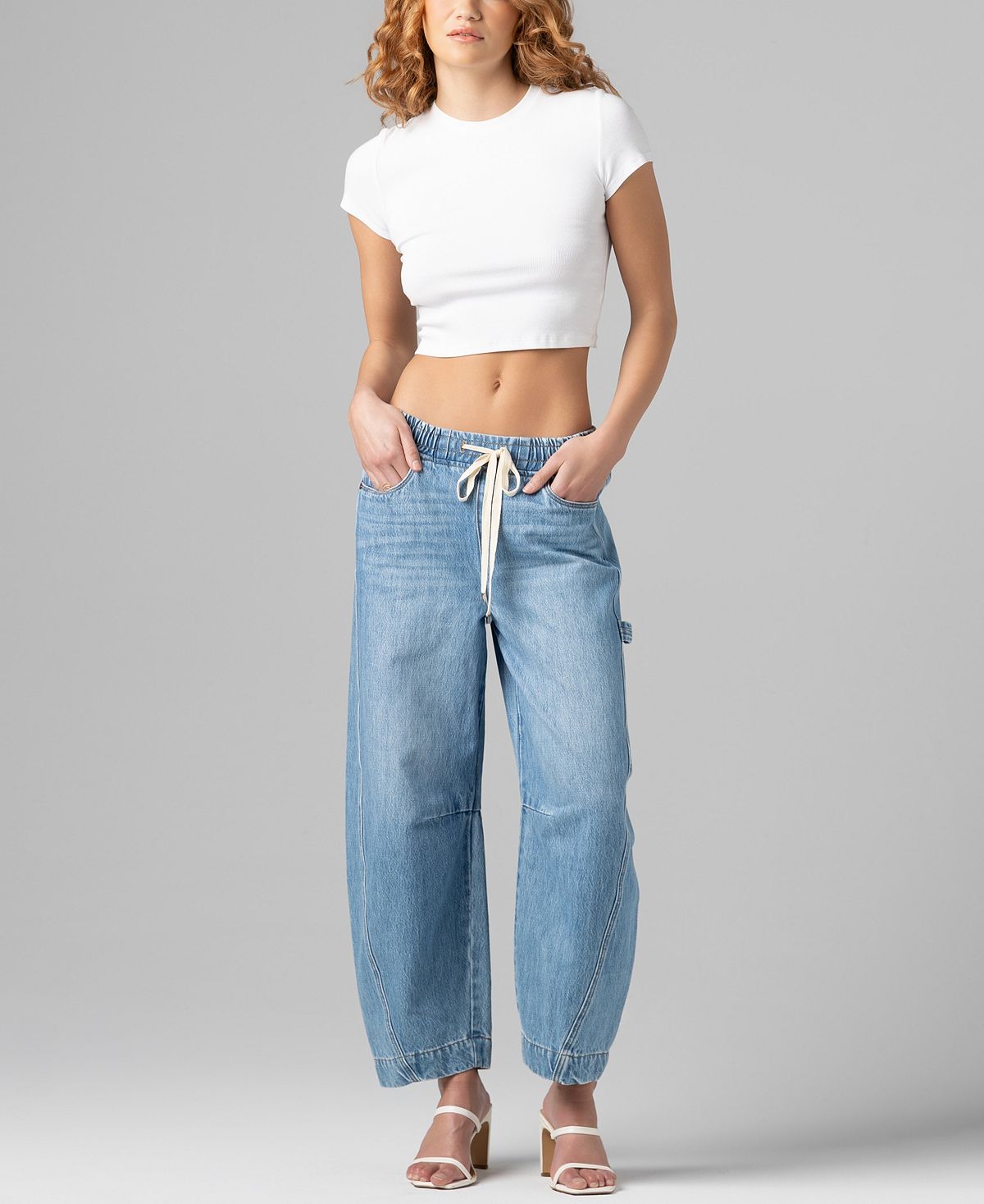 BLANK NYC Women's Pull-On Barrel Jeans view 2 — MAYCSS fashion products