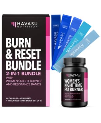 Havasu Burn & Band Reset Bundle Nighttime Fat Burner for Women with Resistance Booty Bands for Strength Training Yoga & Pilates
