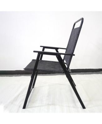 Outdoor Patio Dining Set for 4 People, Metal Patio Furniture Table and Chair Set with Umbrella, Black