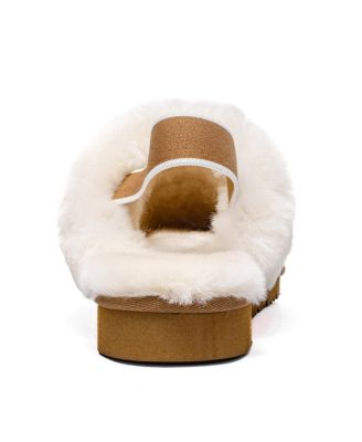 Women's Shearling and Suede Clog Slippers Spring