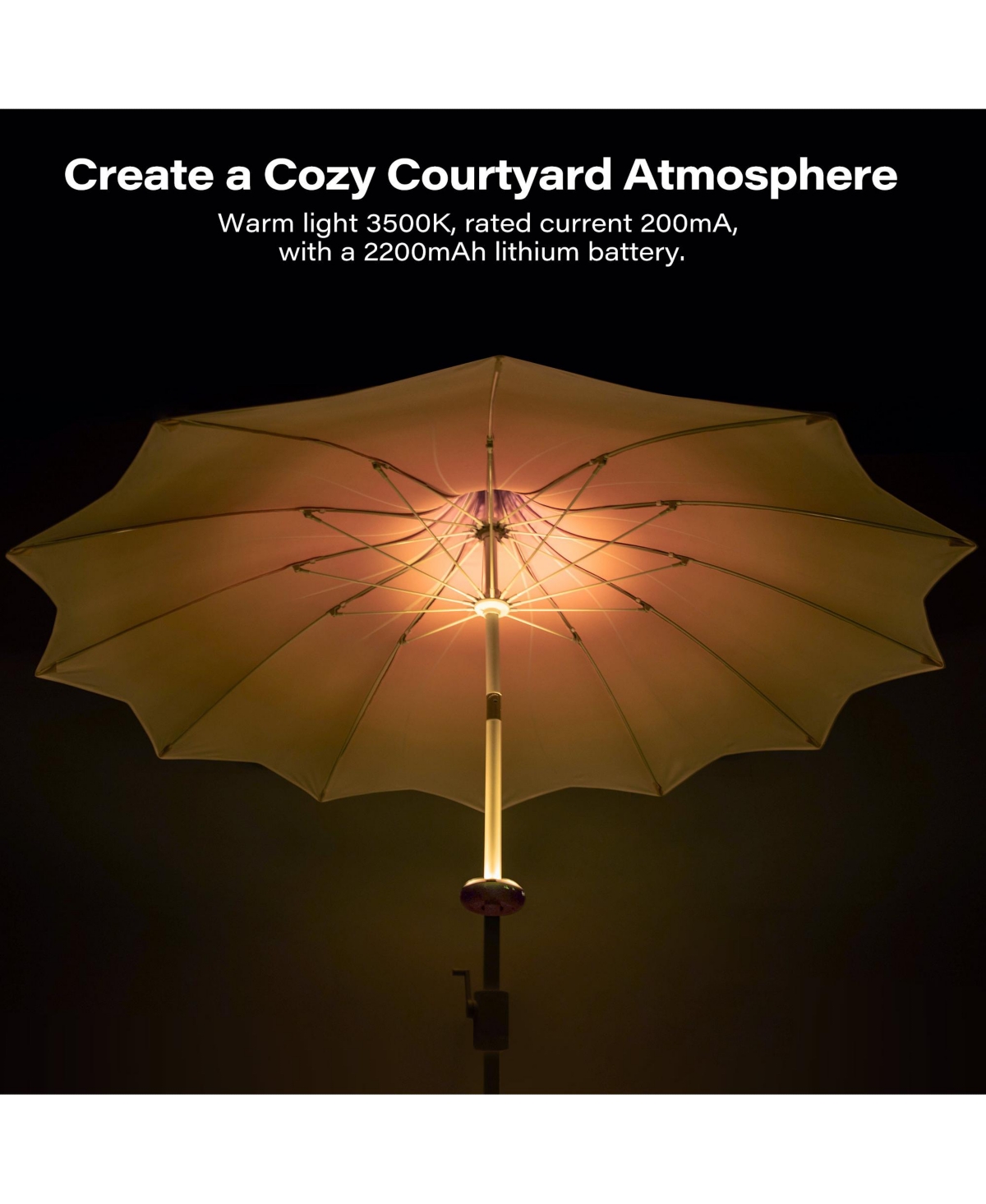 Decksplore 9 ft. Metal Outdoor Pagoda Market Patio Umbrella with Lights