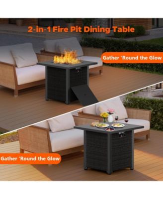 28 Inch Propane Fire Pit, 50, 000 BTU Steel Gas Fire Pits