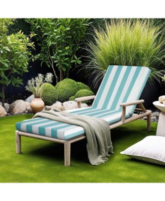 80 x 26 x 4 in Chaise Lounge Cushion Set of 2, Waterproof Fade-Resistant Sun Lounger Cushions with Ties, Stripes