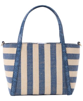 Mona Small Striped Canvas Tote Bag