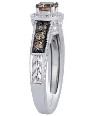 Chocolate Diamond (0.64 ct. t.w.) & Vanilla Diamond (0.17 ct. t.w.) Ring in 14k Vanilla Gold
