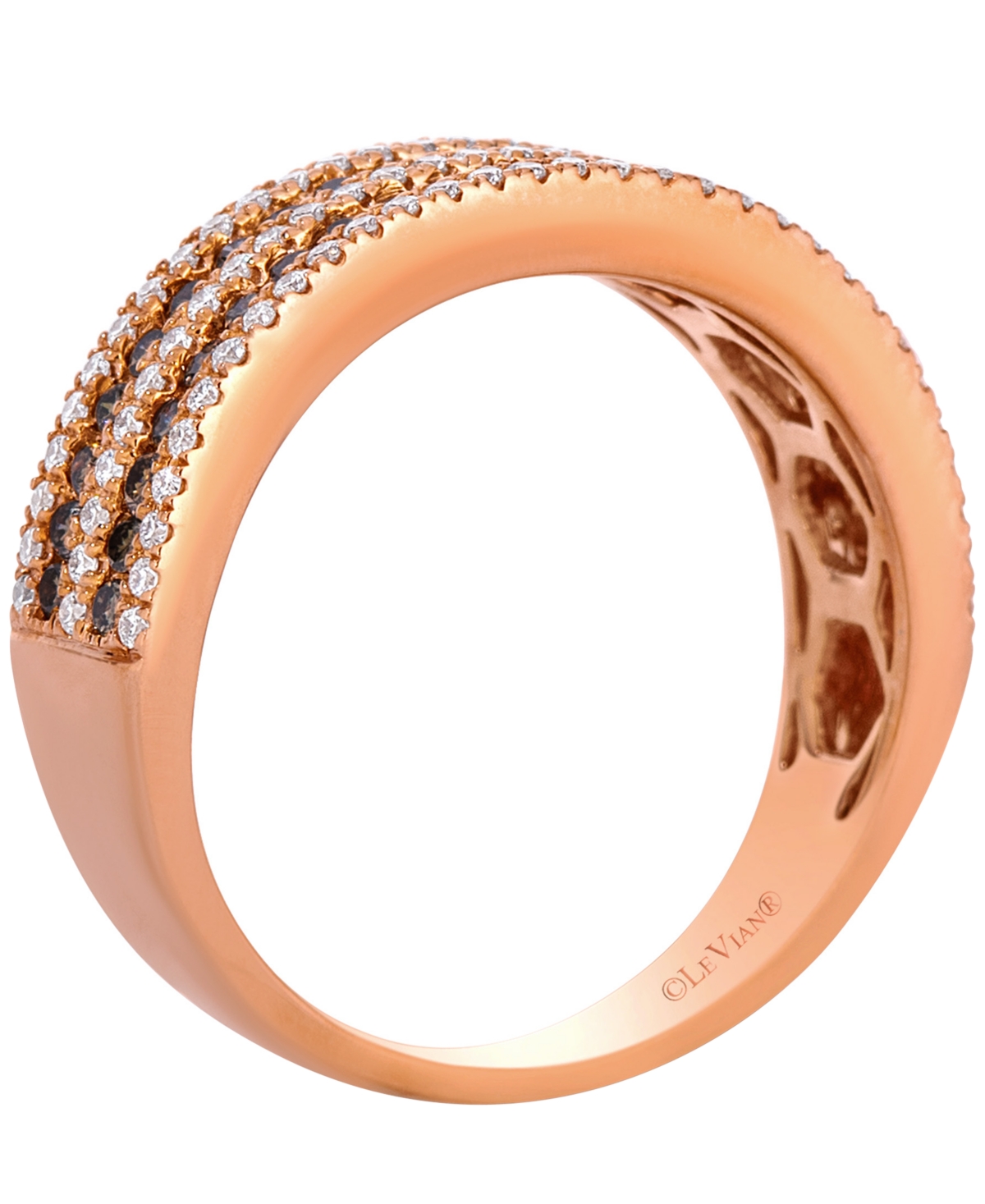 Le Vian Chocolate Diamond (0.41 ct. t.w.) & Vanilla Diamond (0.32 ct. t.w.) Ring in 14k Strawberry Gold