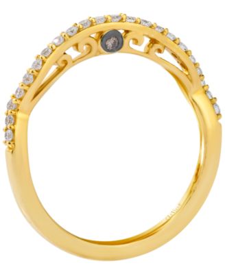 Chocolate Diamond (0.01 ct. t.w.) & Vanilla Diamond (0.20 ct. t.w.) Ring in 14k Honey Gold