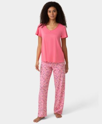 Women's Short-Sleeve Rosette Sleep T-Shirt