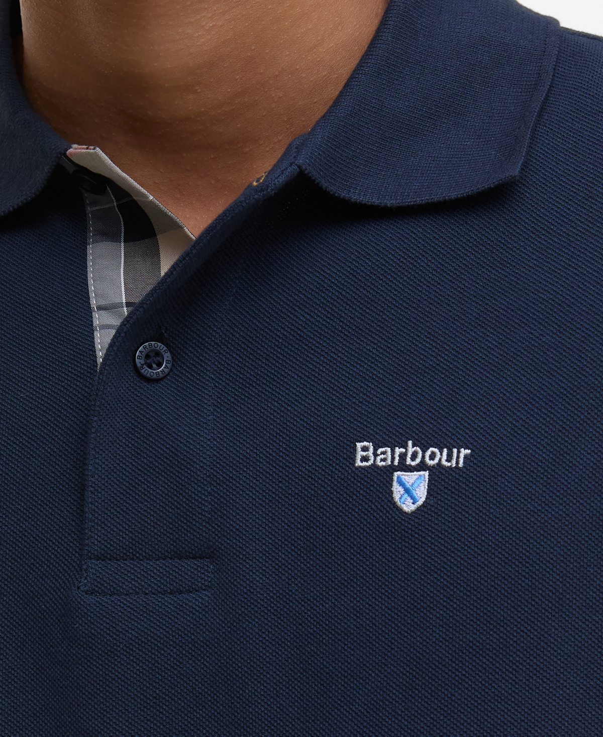 Barbour Men's Tartan Pique Polo Collar Shirt