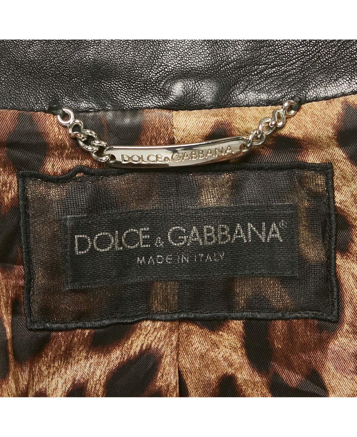 Pre-Owned Dolce & Gabbana Women's Black Leather Biker Jacket