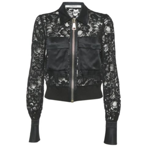 Женские куртки Pre-Owned Givenchy Women's Black Lace And Satin Sheer Jacket