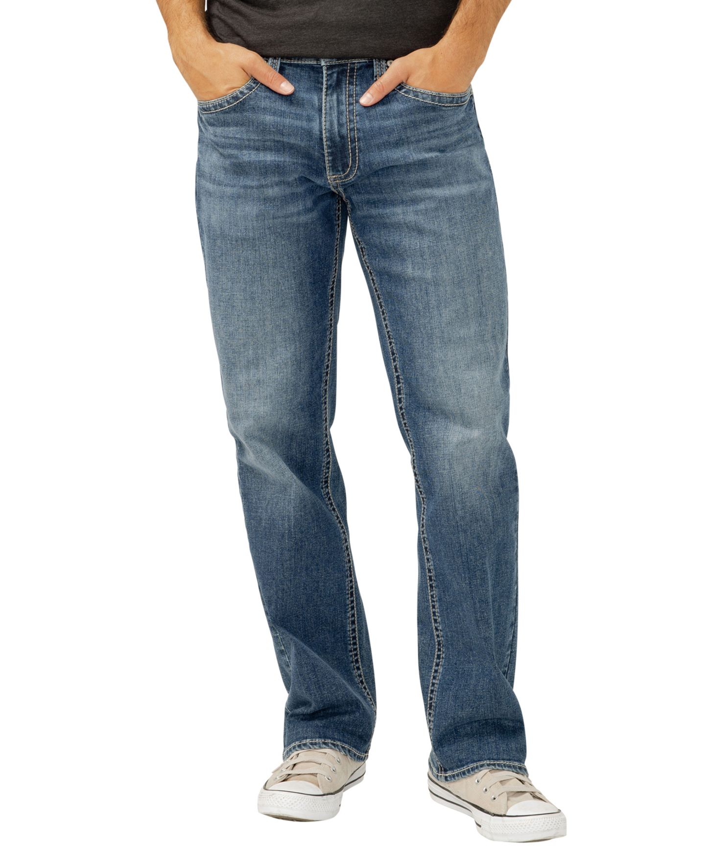 Мужские джинсы Silver Jeans Co. Gordie Relaxed Straight-Fit, цвет: Синий — фото 1
