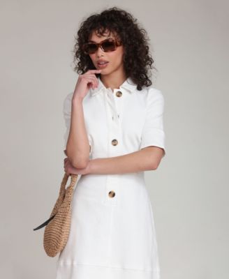 Women's Denim Midi Shirt Dress