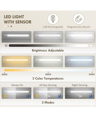 64" Kitchen Pantry Storage Cabinet with Motion Sensor Light