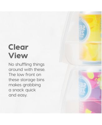 USA 8 Pack Medium Storage Basket, Stackable Open Front Organizer Bin for Pantry, Clear