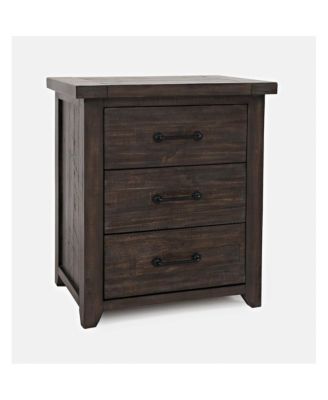 Madison County Rustic Solid Wood Farmhouse USB Charging Nightstand