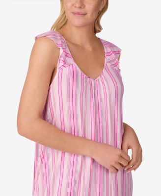 Women's Printed Short-Sleeve Chemise Sleep Dress