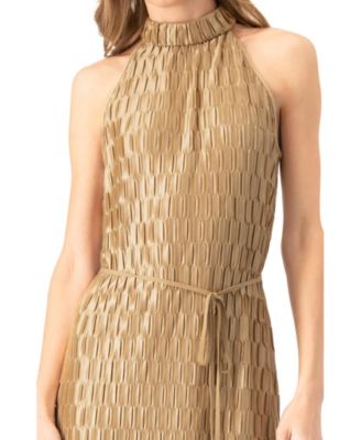 Women's Pleated Halter-Neck Long Dress