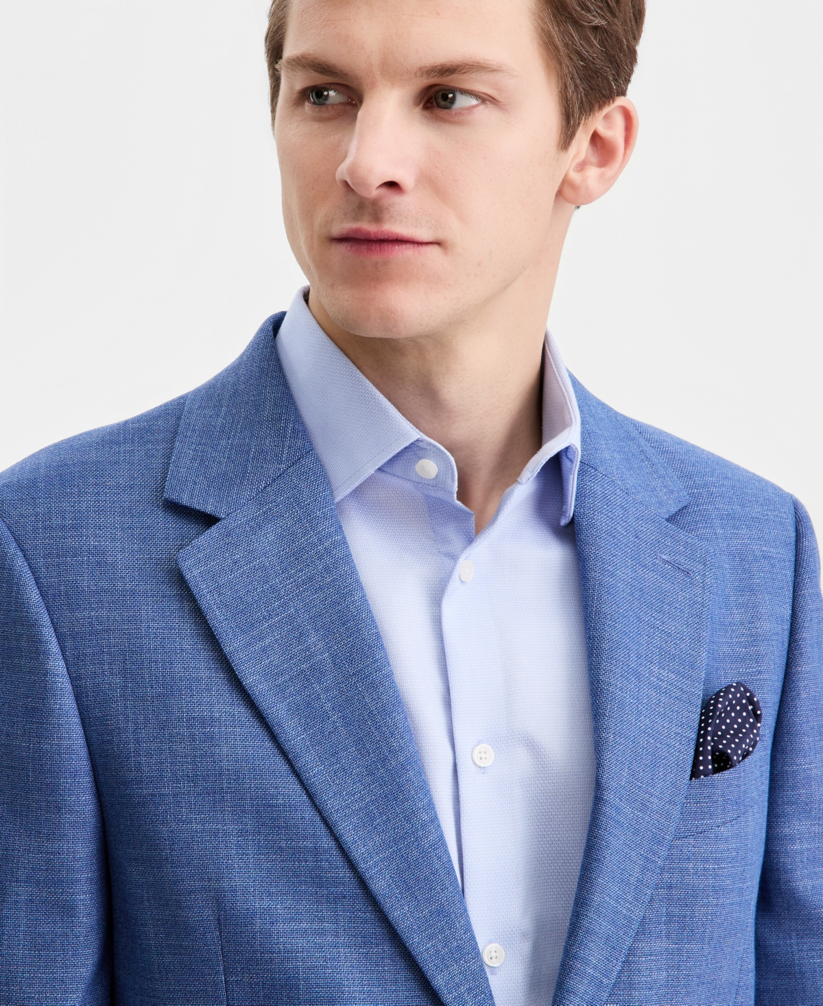 Nautica Men Modern-Fit Active Stretch Structure Weave Sport Coat - Silver  Solid | Smart Closet