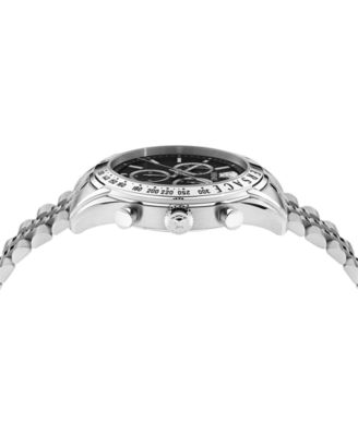 Men's Chrono Master Silver Stainless Steel Bracelet Watch, 44mm