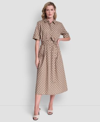 Women's Collared Midi Shirt Dress