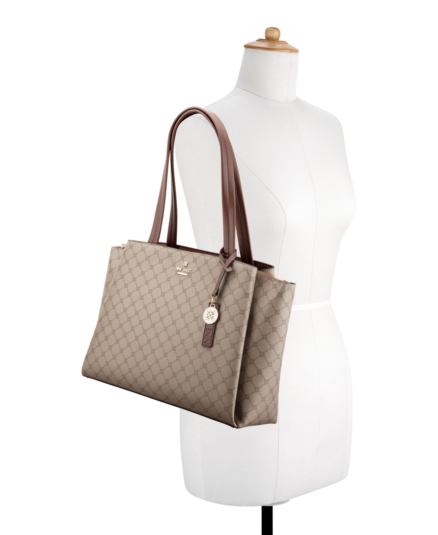 Женская сумка Nine West Luela Tech Extra Large, цвет: Хаки каштановый — фото 5
