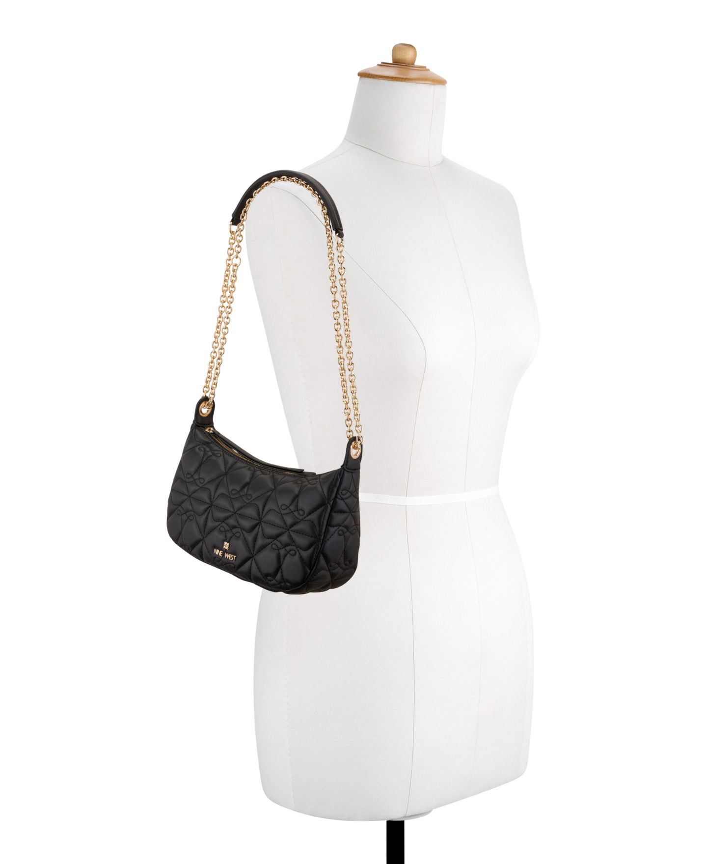 Женская сумка Nine West Kiersten Convertible Chain Small Crossbody, цвет: Чёрный — фото 5