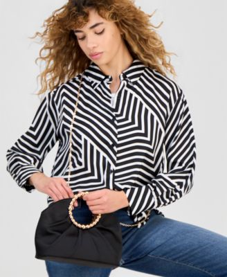 Ring Handle Satin Clutch