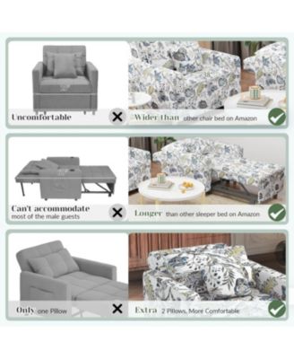 36" Sleeper Chair, Convertible Chair Bed for Adults, 3-in-1 Pull Out Sofa Chair