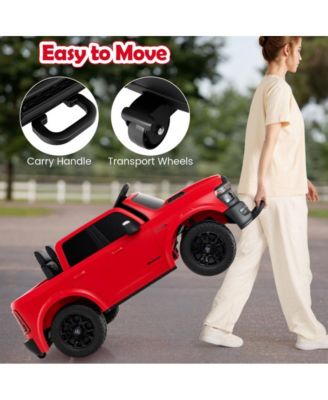 Two Seater Ride On Truck for Kids with Remote Control Storage Bed and Safety Belts