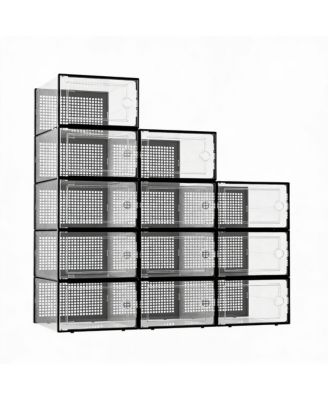 XX-Large Clear Stackable Shoe Storage Bins, Multi-Purpose, Durable ABS
