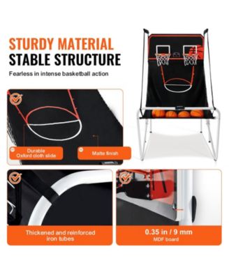 Foldable Basketball Arcade Game 2-Player Indoor Dual Shot with Scoreboard 4 Balls