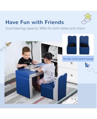 “Kids Convertible Sofa Table & Chair Set with Storage, 31-Inch”