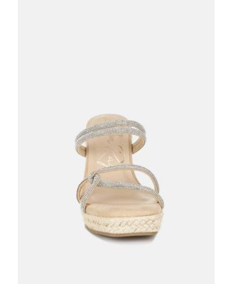 Womens Enocha Rhinestones Embellished Espadrilles Sandals