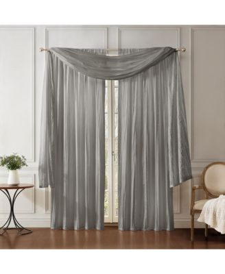 Athena Faux Silk Window Curtain and Scarf Set