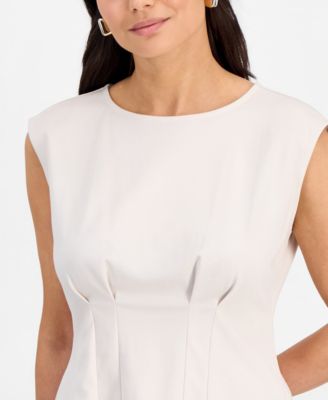 Petite Sleeveless Seamed Ponte Top