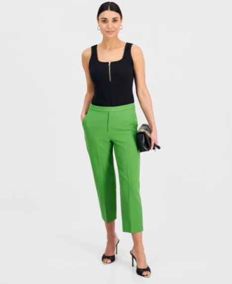 Petite Pull-On Cropped Pants - Fresh Basil