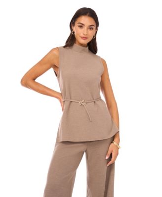 Women's Mock Neck Sleeveless Top