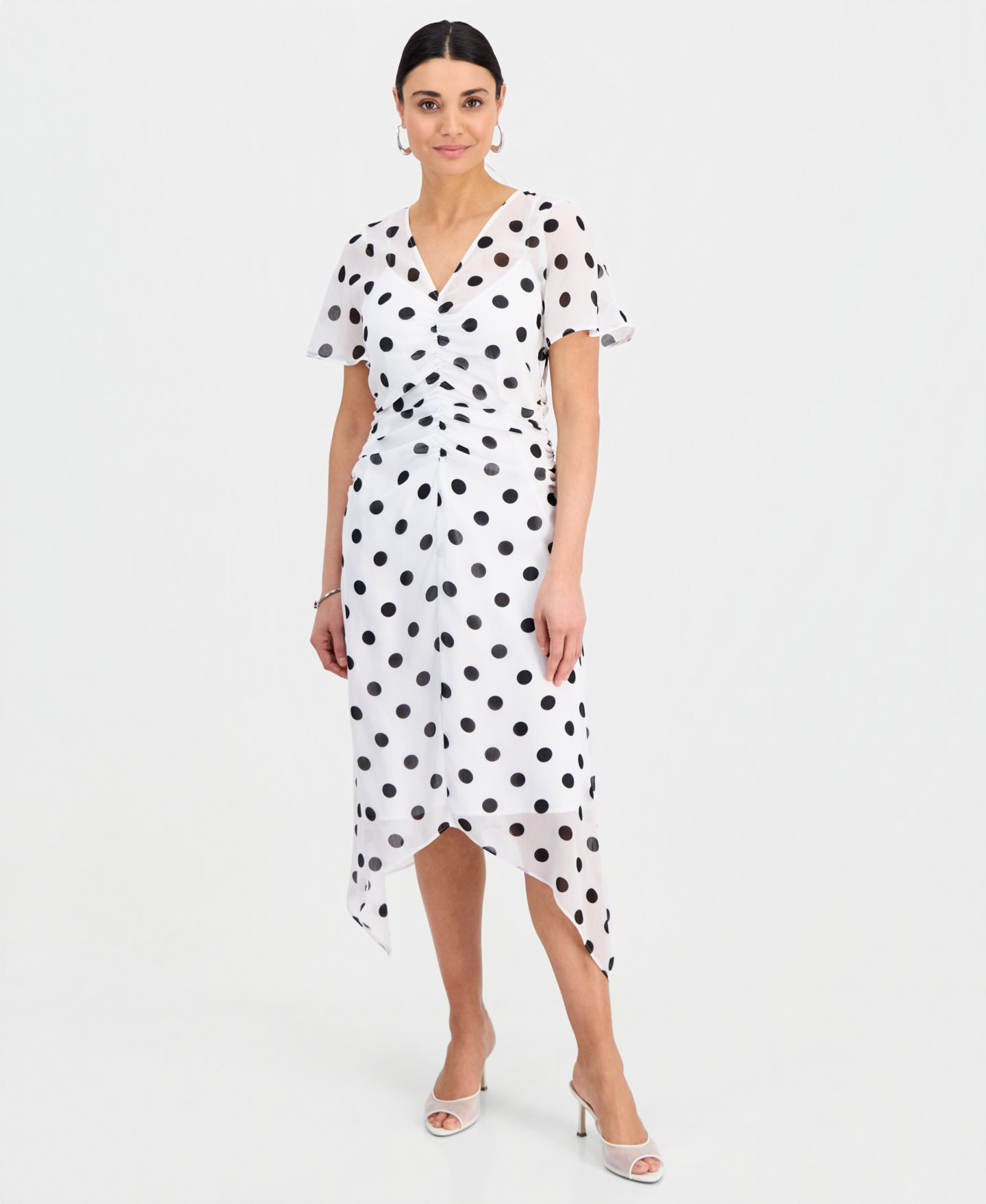 Женское платье I.N.C. International Concepts Flutter Sleeve Maxi, цвет: Alia Dots — фото 1